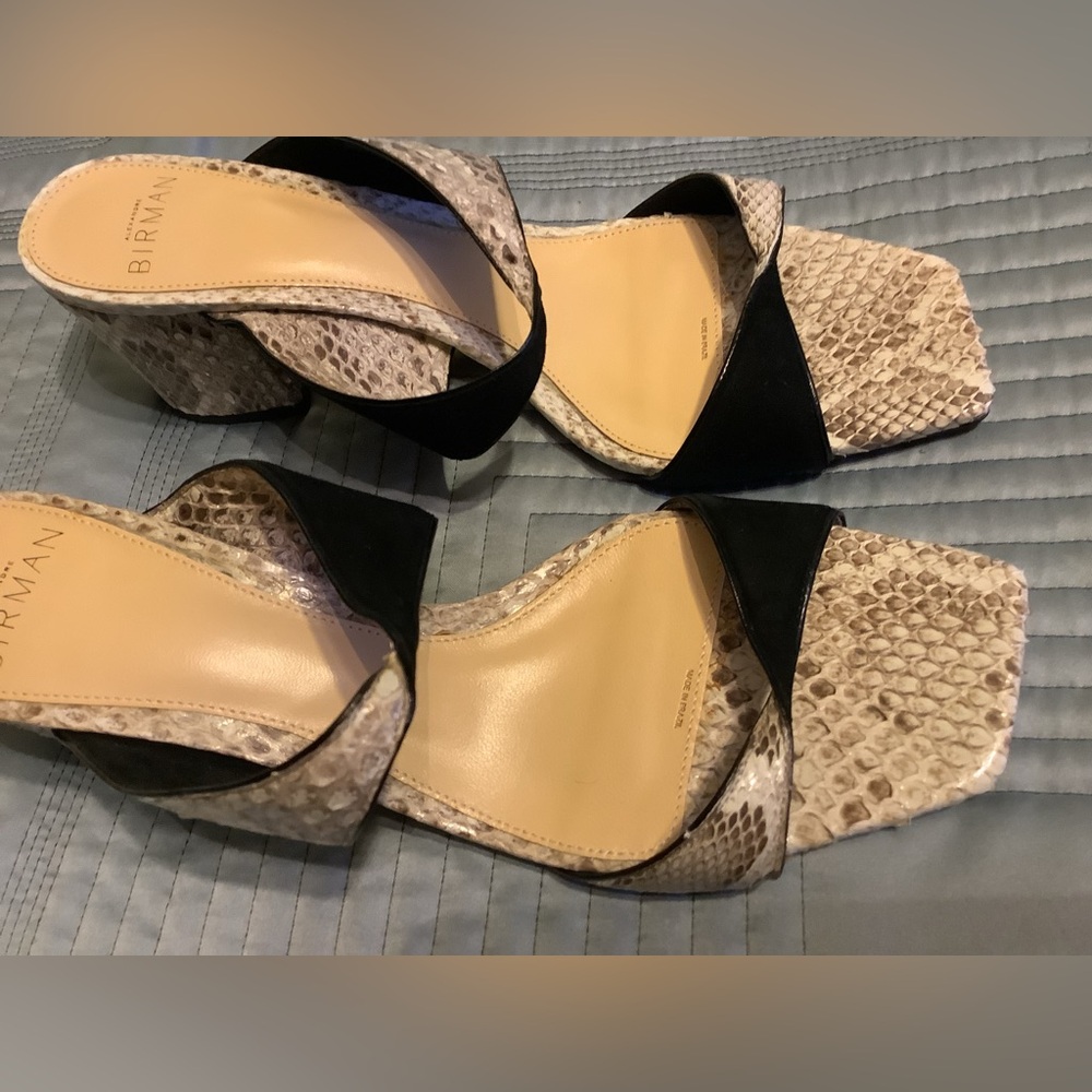 Alexandre Birman Miki Python Leather Twist Slide … - image 5